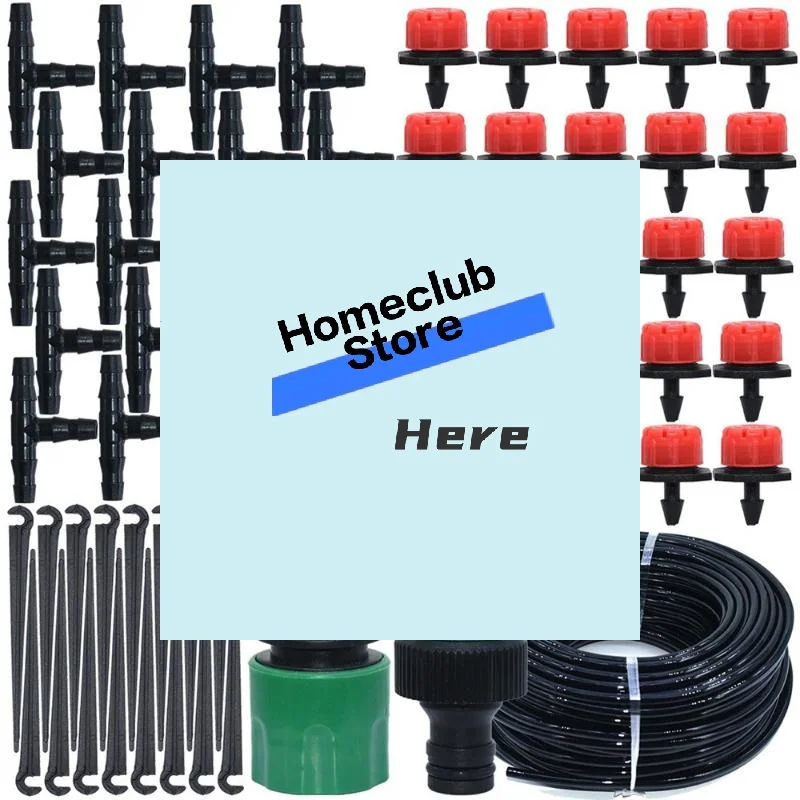 5-50M Outdoor Cooling Mist Irrigation Kit Brass Atomizer Nozzles Water Tube For Garden Patio Greenhouse Water Spraying【Homeclub