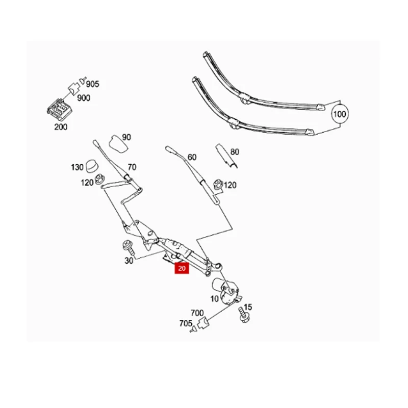 A1648200041 7 5 Series 230 525 523 2009 760 740 730 m5 Wiper linkage rod fixing bracket, pull rod base, swing arm motor motor