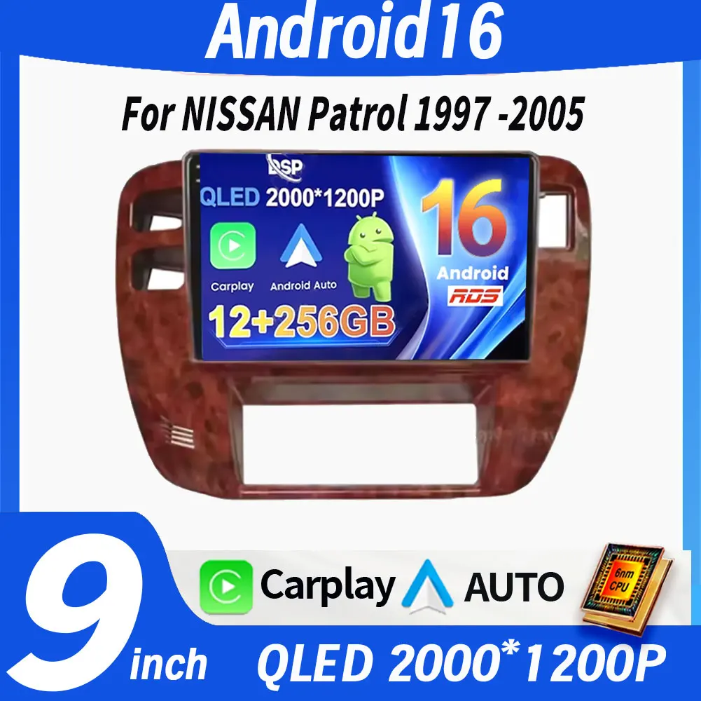 

Android 16 Car Radio For NISSAN Patrol 1997 1998 1999 2000 2001 2002 2003 - 2005 GPS Navigation Autoradio Multimedia Player 4G