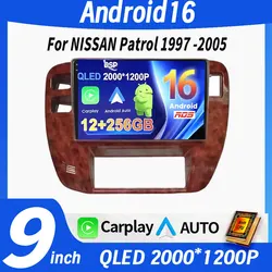 Android 16 Car Radio For NISSAN Patrol 1997 1998 1999 2000 2001 2002 2003 - 2005 GPS Navigation Autoradio Multimedia Player 4G