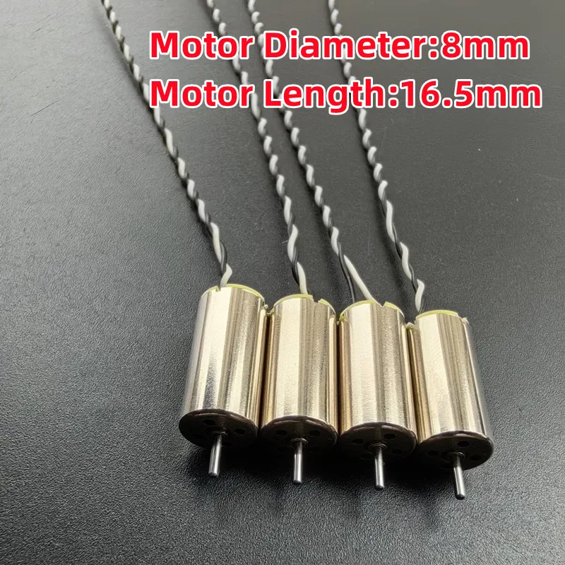 4PCS Mini 8mm*16mm High Speed Motor DC 3.7V 816 Coreless Motor Remote Control Aircraft Model Drone Quadcopter Engine Accessories