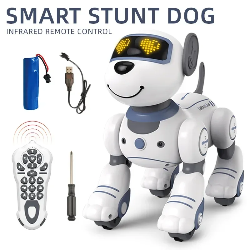 Funny RC Robot Electronic Dog Stunt Dog Voice Command Programmable Touch-sense Music Song Robot Dog for Children's Toys Robot