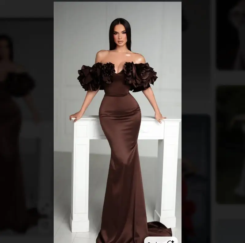 chocolate-off-shoulder-mermaid-evening-dresses-high-quality-flowers-satin-woman-prom-gown-for-party-wedding-guest-dress-2025