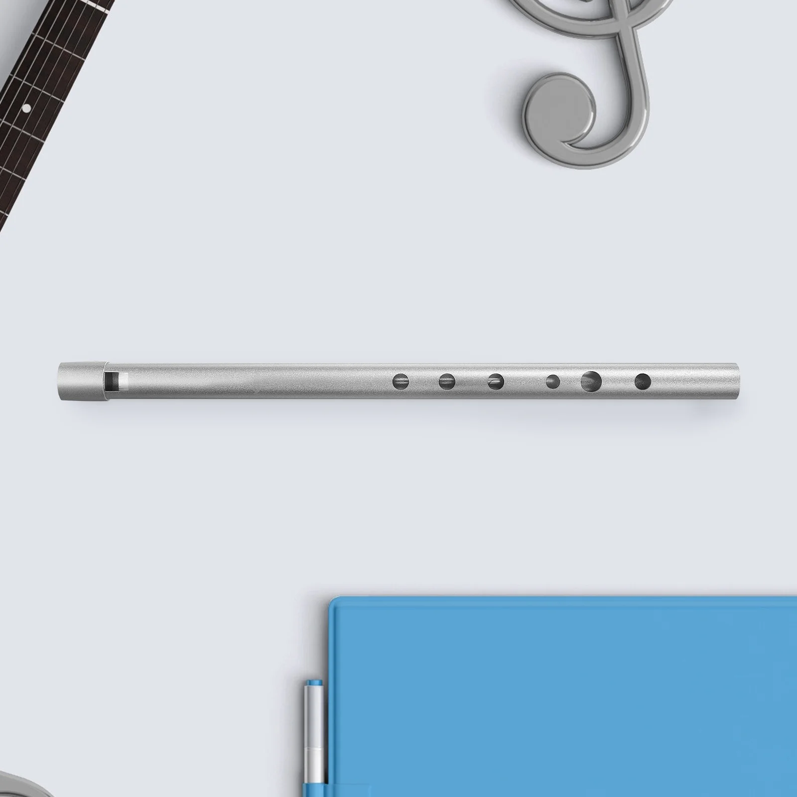 

Aluminum Alloy Clarinet Portable Soprano Recorder High Pitch D Flute For Beginner Light Small Easy Carry Smooth Surface Silver