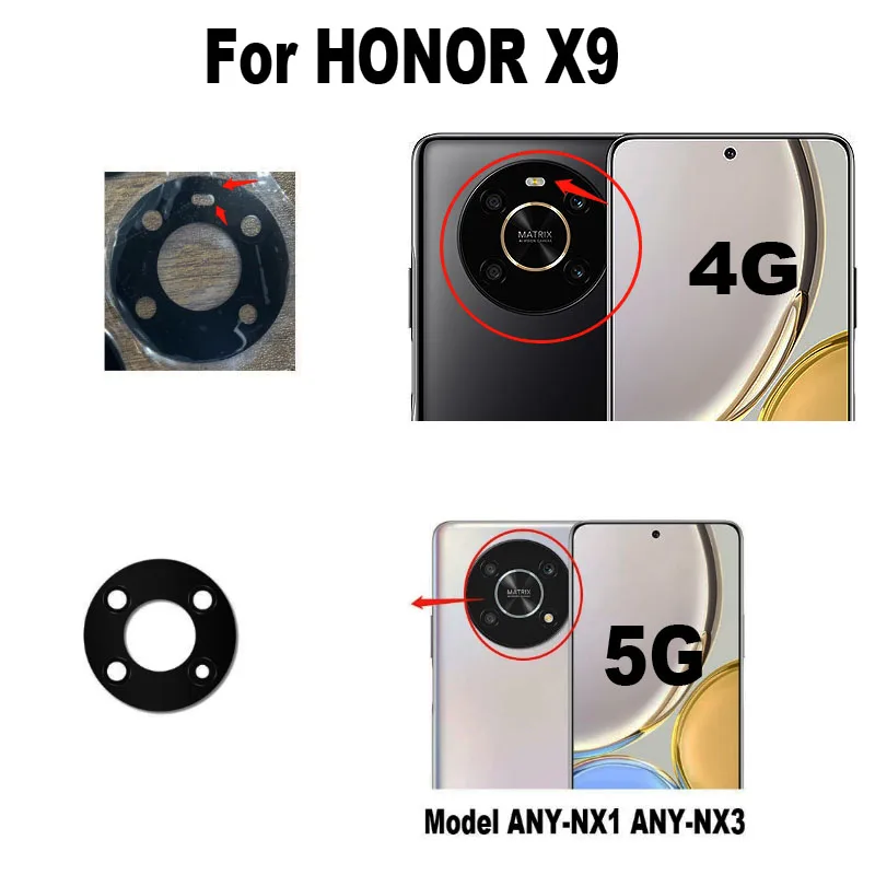 For Huawei Honor X5 X6 X7 X8 X9 X8A X9A X7A X6A 4G 5G Back Camera Glass Lens Rear Camera Glass With Adhesive Sticker Glue