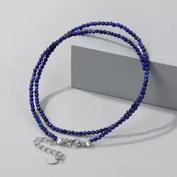 Minimalism Lapis Lazuli Small Beads Necklaces Fashion Natural Stone Unakites Labradorites Necklaces Choker For Female Yoga Gifts