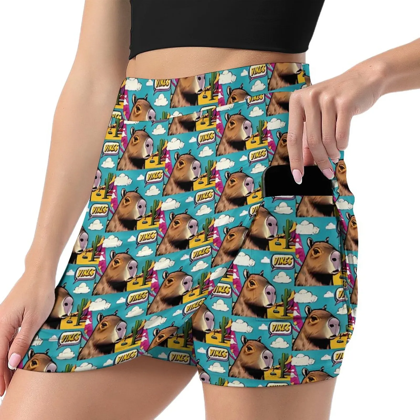 Capybara Pop Art Skirt Cute Animal Korean Fashion Casual Skirts Women Retro Mini Skirt Design Clothing Birthday Present