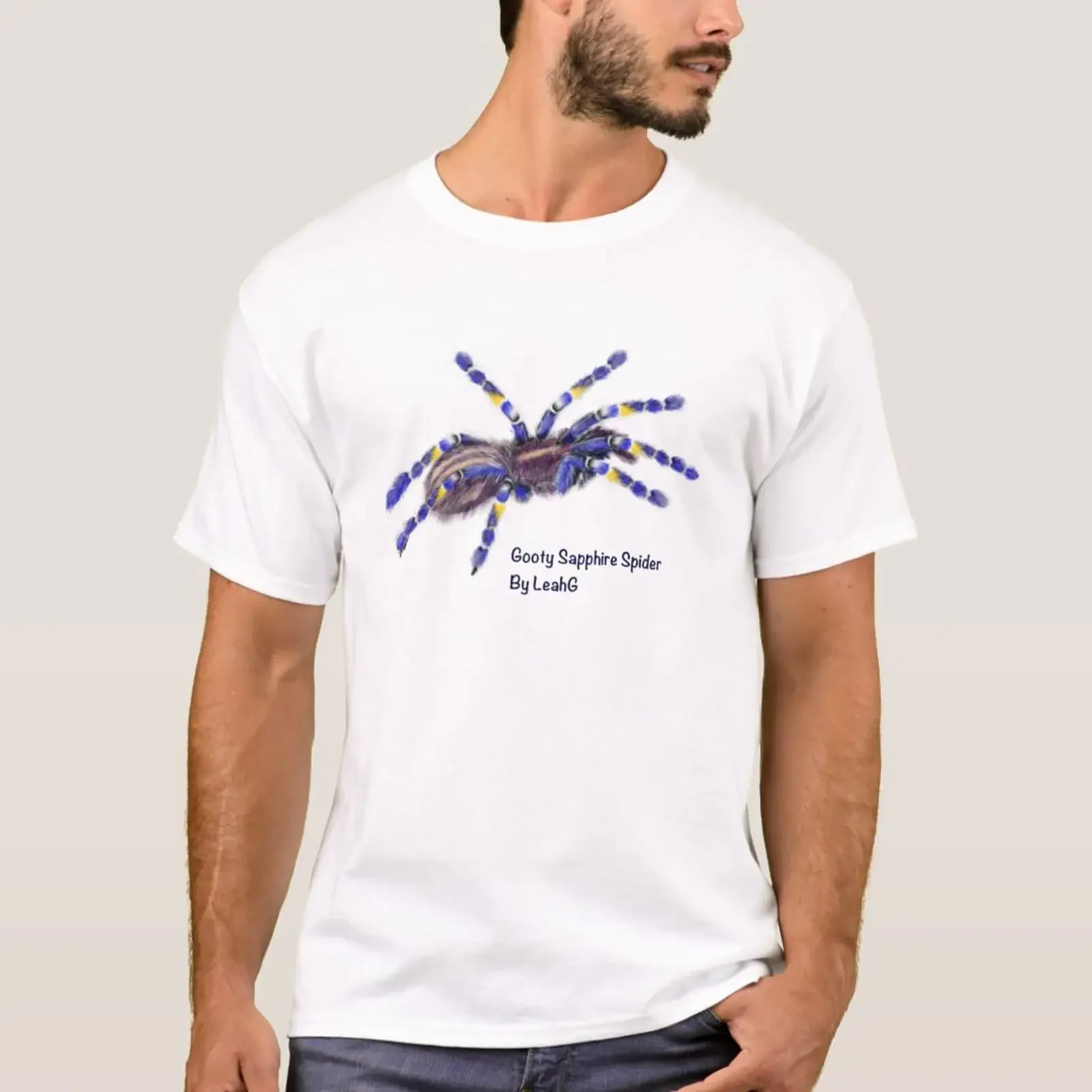 Gooty Sapphire Tarantula Spider Personalized T Shirt vintage Washed homme Stretched Versatile fashion graphic Stylish Casual