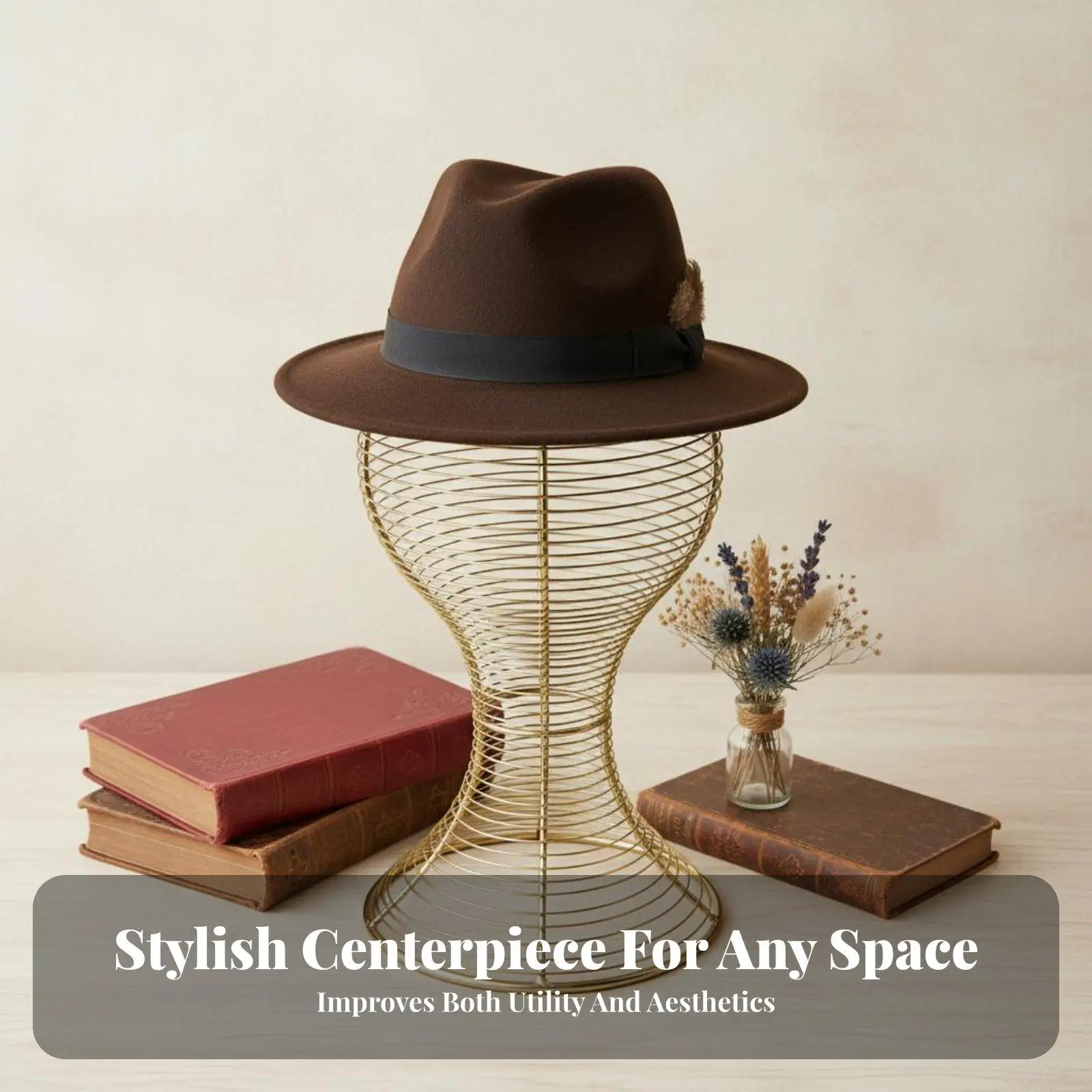 Metal Hat Display Stand Stable Base Metal Mannequin Head Stand Easy to Assemble