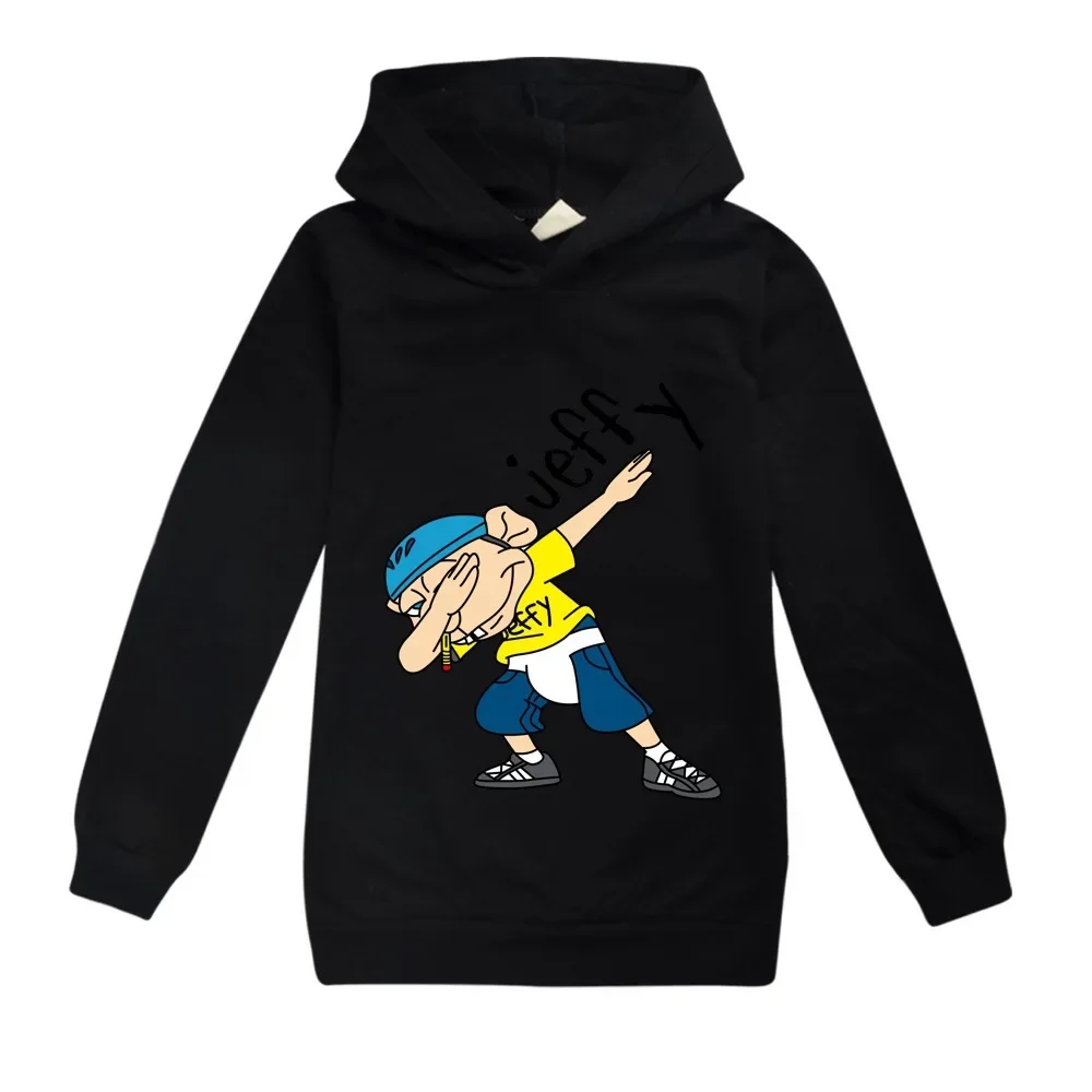 2026 Autumn Anime Jeffy Puppet Hoodies Teenager Boys Hoodie Kids Sweatshirts Girls Leisure Outwear Children Pullovers Streetwear