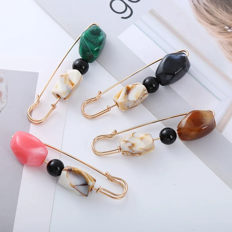 5pcs/lot New Brooches Acrylic Beads Lady Brooches Jewelry Gifts Colorful Pin Brooch Accessories Top-rated Br19001 02