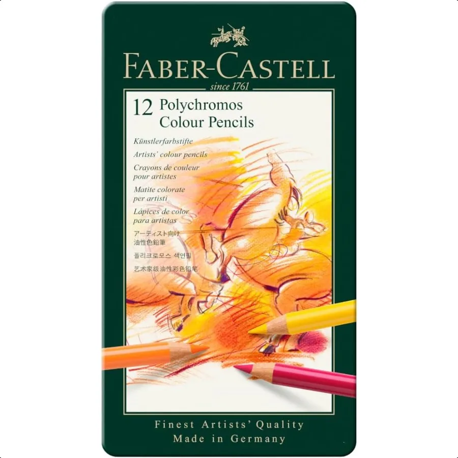 

Art Graphic Polychromos Colour Pencil Multicoloured Tin Of 12 For Art Craft Drawing Sketching Home School University Colouring