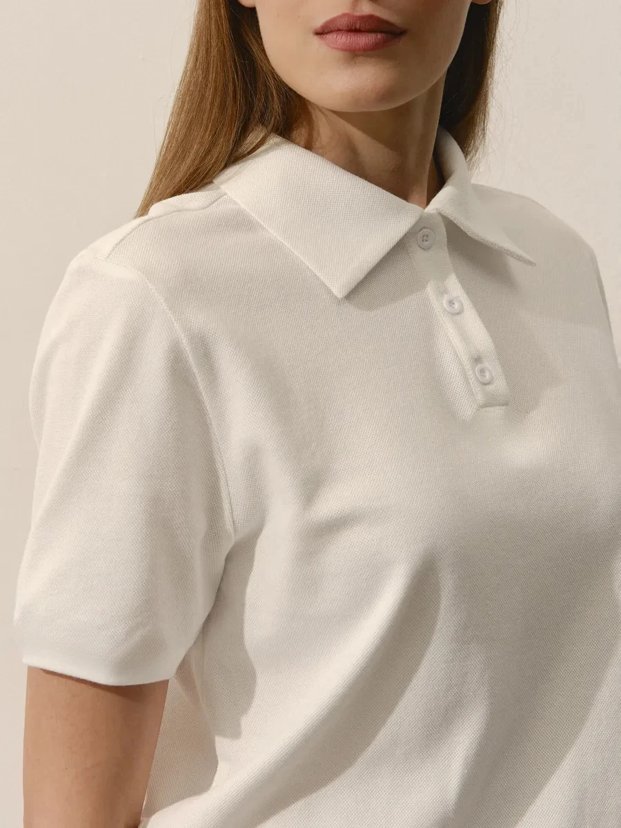 Summer fashion Polo Shirts Casual Style Women's Men Breathable Golf Shirts Tee Tops Unisex Streetwear Trendy Oversized White