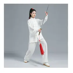 Donne cotone seta cinese Tai Chi Suit uomo Kung Fu Wushu arti marziali uniforme Wing Chun giacca pantalone abbigliamento per esercizi orientali