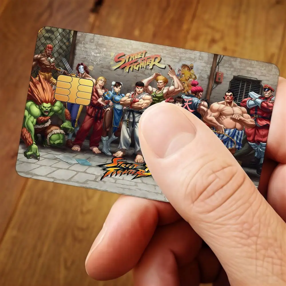 Game S-Street Fighter Cool Credit Card Skin Stickers For Bank Card Bus Metro Cards Waterproof Anti-Scratch Gift 4PCS