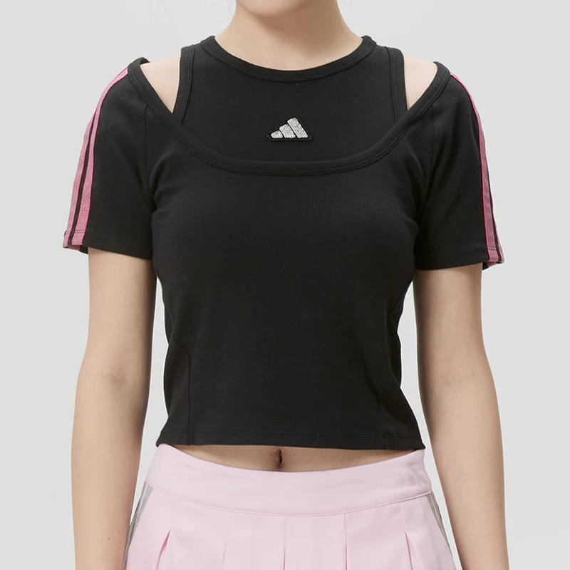 adidas-t-shirt-women's-sportswear-fitness-training-running-exercise-comfortable-breathable-casual-wear-short-sleeved-ks2890