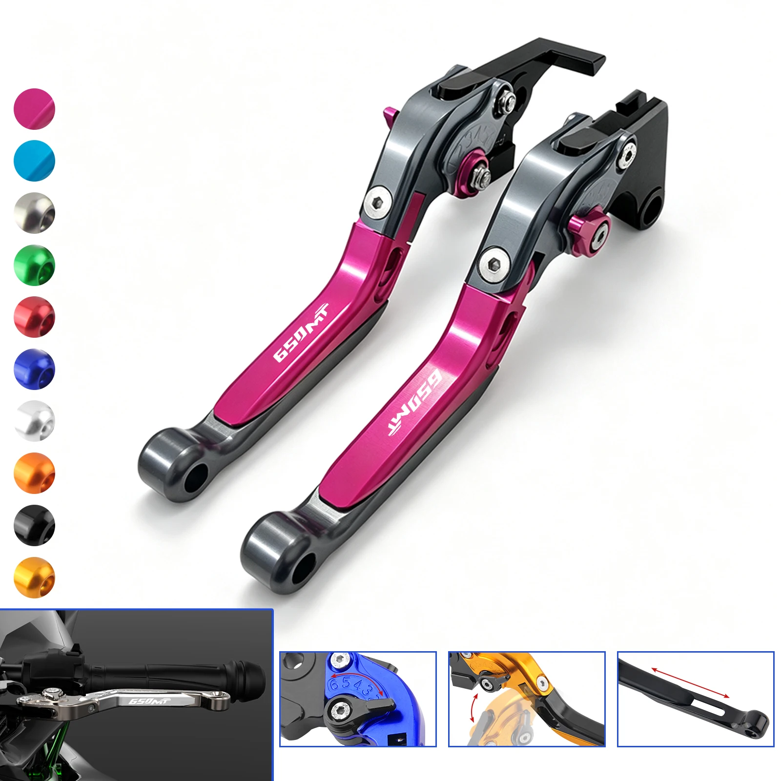 For CFMOTO MT650 MT 650 650mt 650 mt 2016 2017 2018 Motor Accessories CNC Brake Clutch Lever Adjustable Extendable Handle