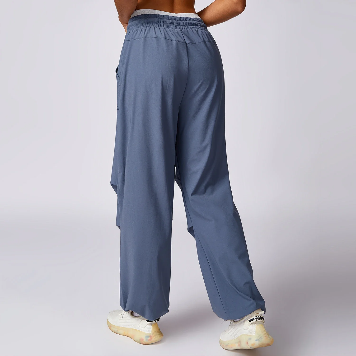 Breathable Anti-ultraviolet Cold Sun Pants Wide-legged Pants Women's Pockets Elastic Loose High-waisted Quick-drying Sweatpants