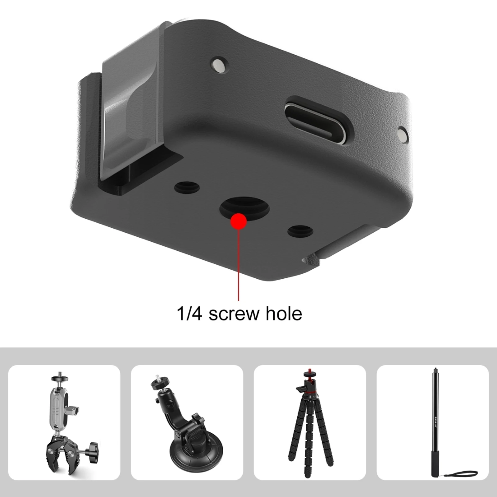 For DJI OSMO Pocket 4 / 3 PULUZ USB-C / Type-C Dock Desktop Charging Base Aluminum Alloy Bracket