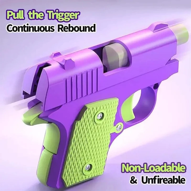 Stress Relief Pistool Speelgoed Plastic Mini Gun Handleiding Burst Pistool 3D Gedrukt Zwaartekracht Fidget Gun Stress Relief Speelgoed Kerstcadeau