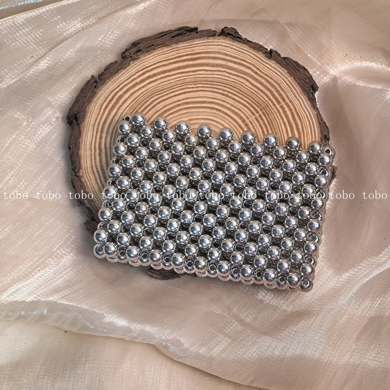 New Handmade Cute Wallet for Girls Ladies Dinner Party Clutch Purse Sliver Beaded Woven Mini Bags Beaded Clutch 2025 Summer Bags