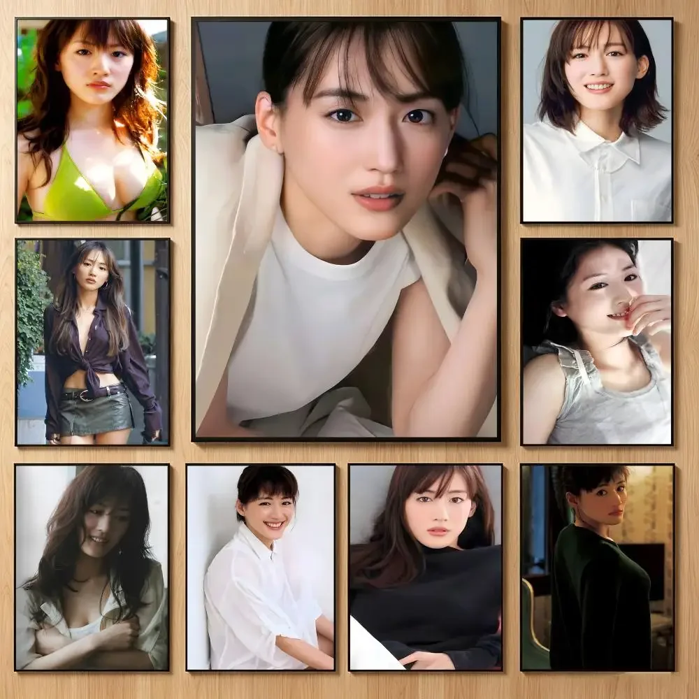 Gentle Celebrity H-Haruka Ayase Poster Classic Self-Adhesive PP Wall Sticker for Living Room Bar Decor Gift
