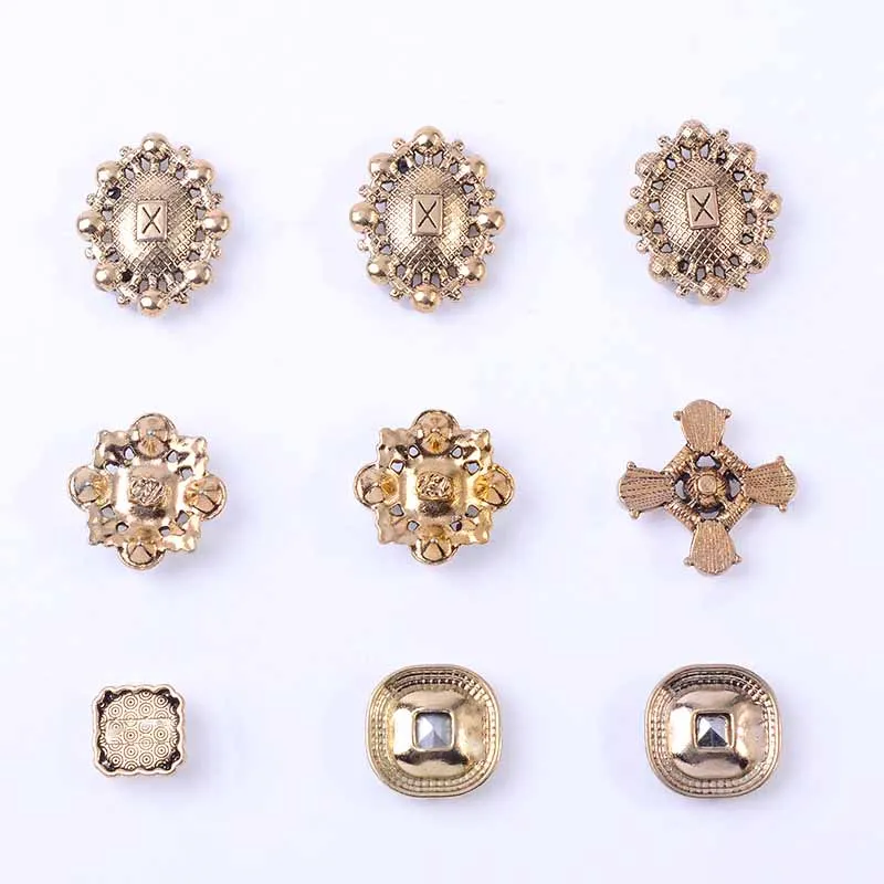Vintage Alloy Rhinestone Flat Back Brooch Woven Garment Accessories Wedding Jewelry Accessories Button Bow Tie Hairpin Decor