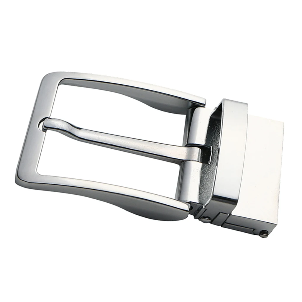 Men's Rectangular Reversible Belt Buckle Metal Alloy Pin Buckle Fashion Belt Accessory for DIY Replacement 4cm