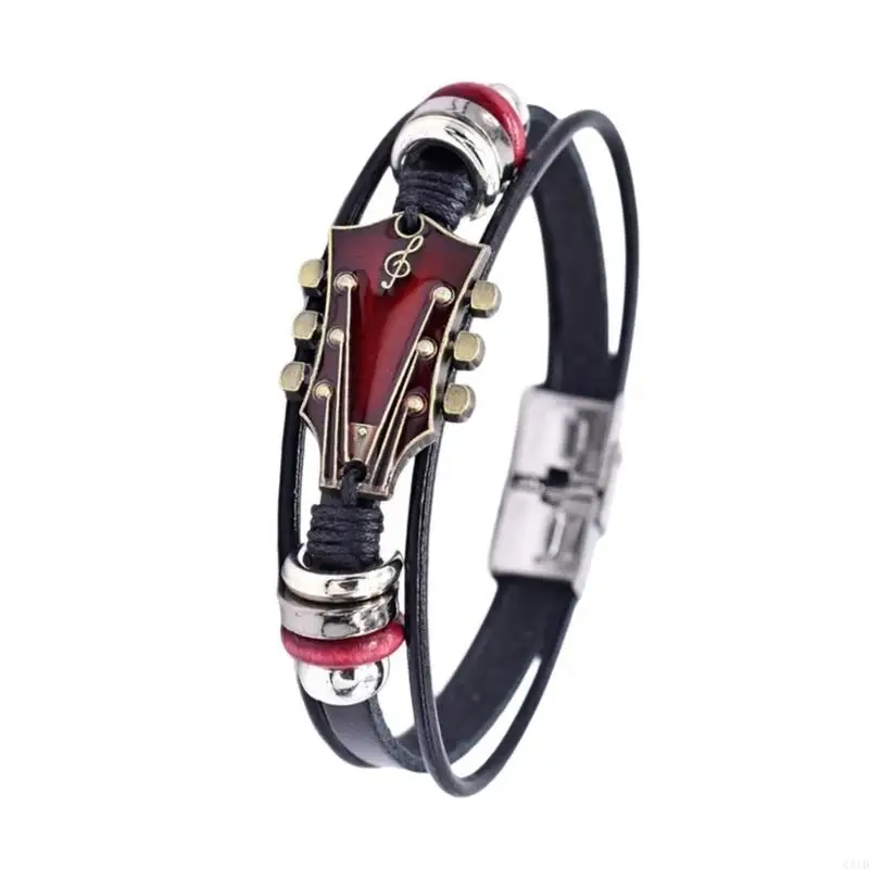  Handmade Bracelet Leather Bracelet Fashion Wrist Accessory Multilayer Daily Wear Bracelet Leather Texture for Man