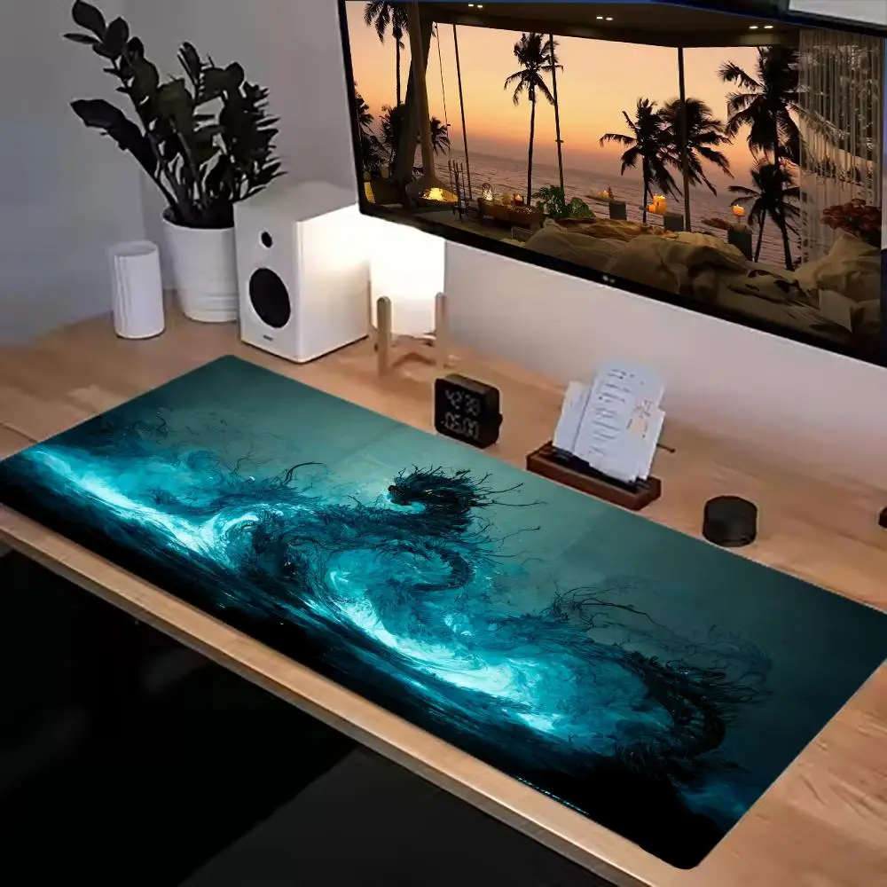 Anime Table Mat Dynamic Swordsman Splashing Water Ink Scene Mouse Pads For Laptop Gaming Playmat