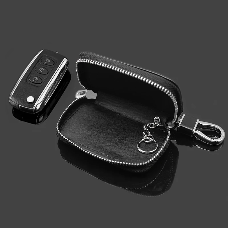 1Pcs Car Key Case Cover Genuine Leather Key Wallet Key Bag Accessories For Skoda Octavia 2 3 Kodiaq Fabia Rapid Superb A5 A7