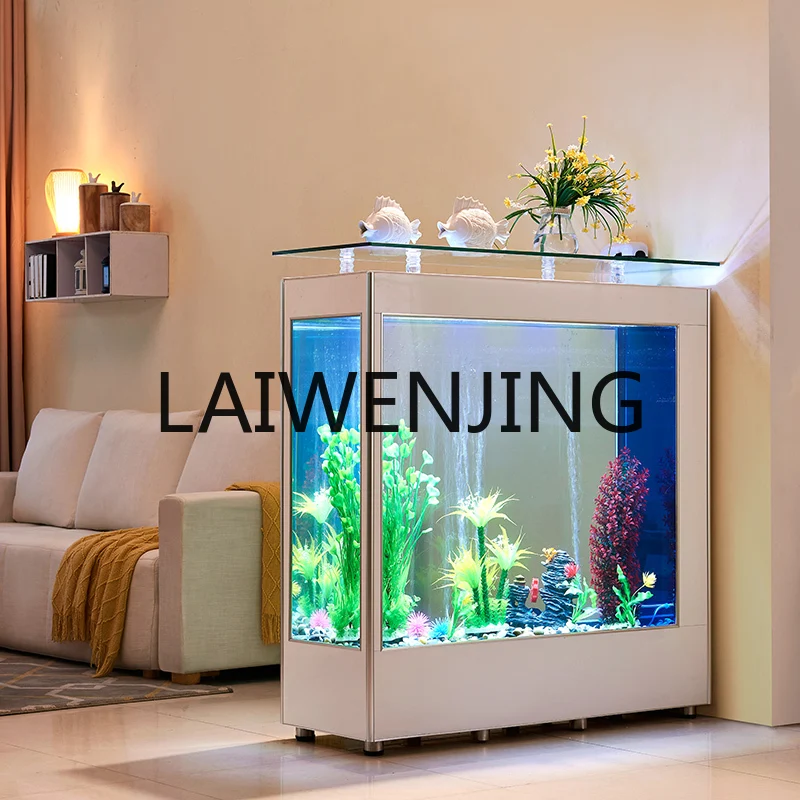 

Fish Tank Living Room Home Rectangular Simple Modern Large and Medium Sized Glass Aquarium Ecological Change Water Hallway