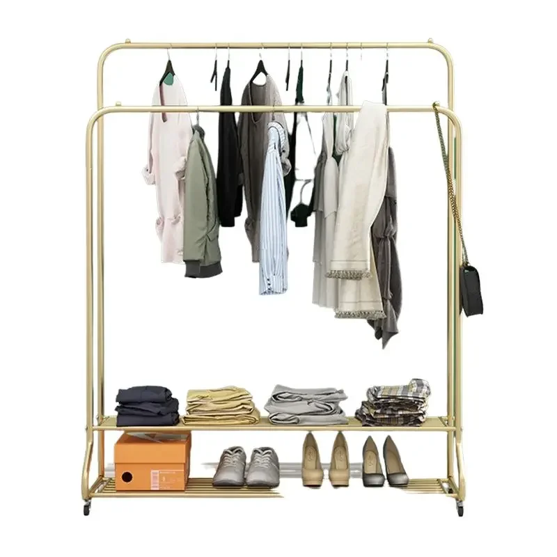 Wheels Cloth Rack Hanger Bar Piece Storage Vintage Shoe Rack Coat Hanger Simple Vertical Cabideiro Roupa Home Decor Products