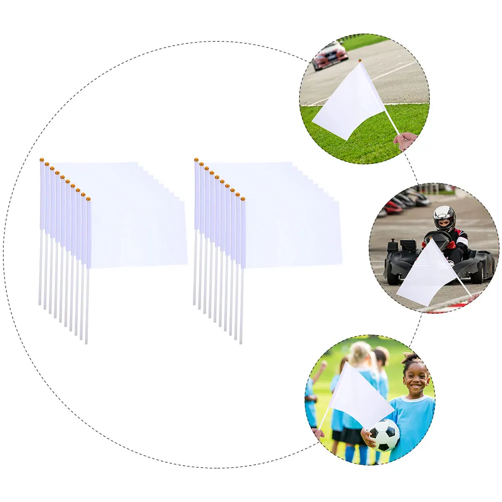 

20 Pcs Graffiti Hand Waving Flag Football Match Signal Flags Plastic Athletic Competition