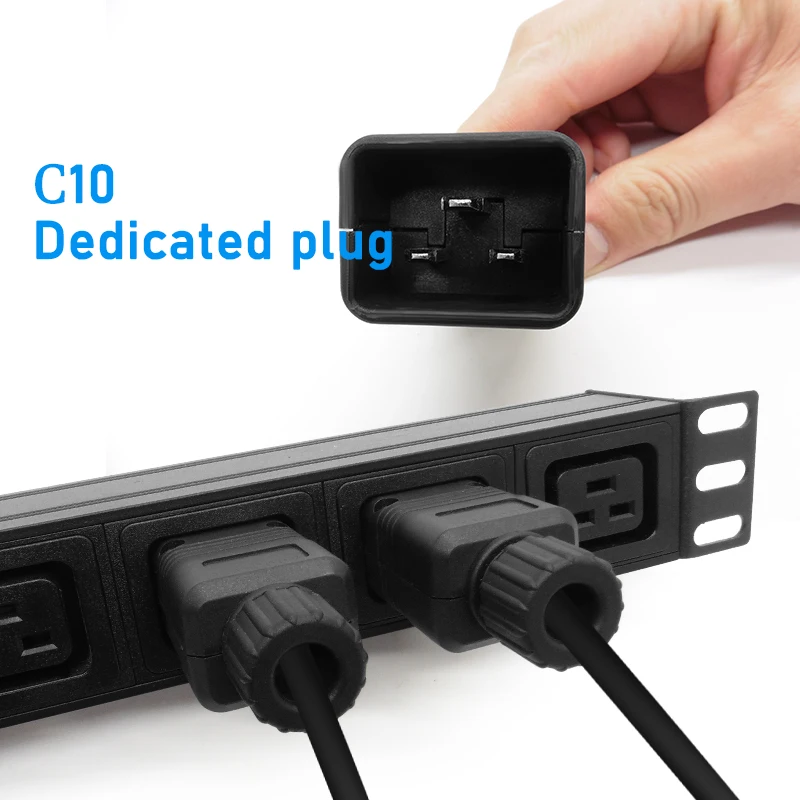 C19 SOCKET PDU Power Distribution 6 Unit  Network Cabinet Rack Electric Plug Socket Outlet Overload Dual Break Switch