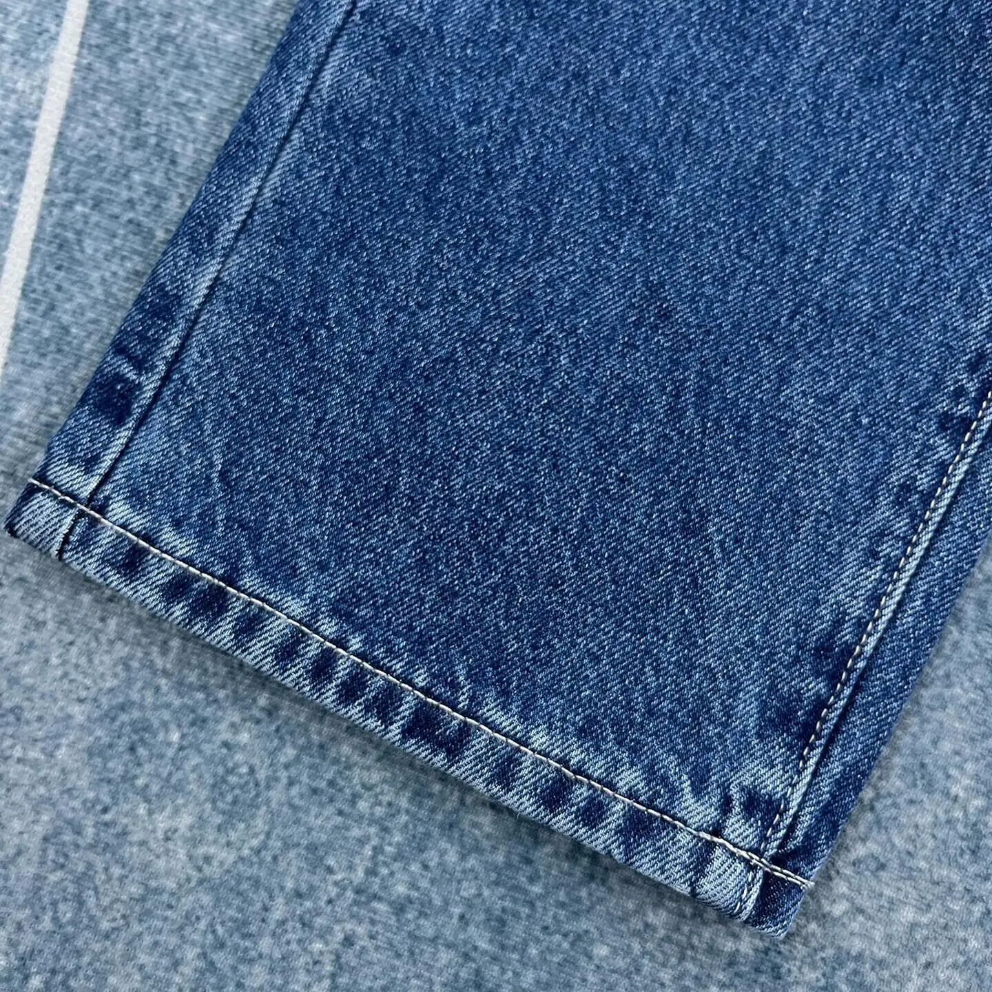 무거운 일본 복고풍 느슨한 마이크로 원추형 청바지 남성용 스트레이트 바지