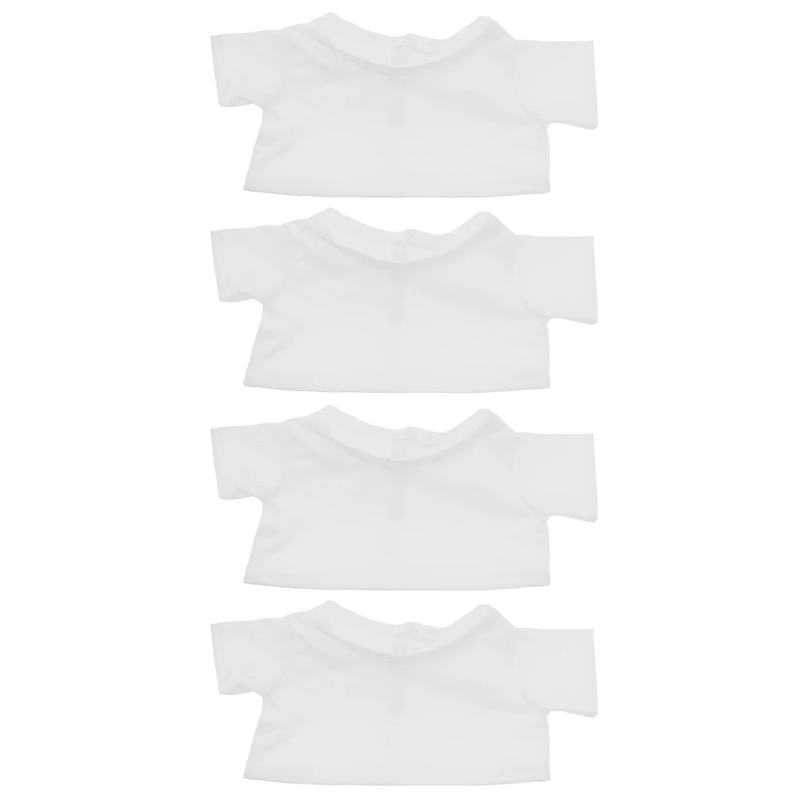 4 قطعة الحيوانات المحشوة تي شيرت فارغة الأبيض لينة الدب الملابس DIY بها بنفسك الدببة الصغيرة ملابس غير رسمية فستان مناسبات الحفلات