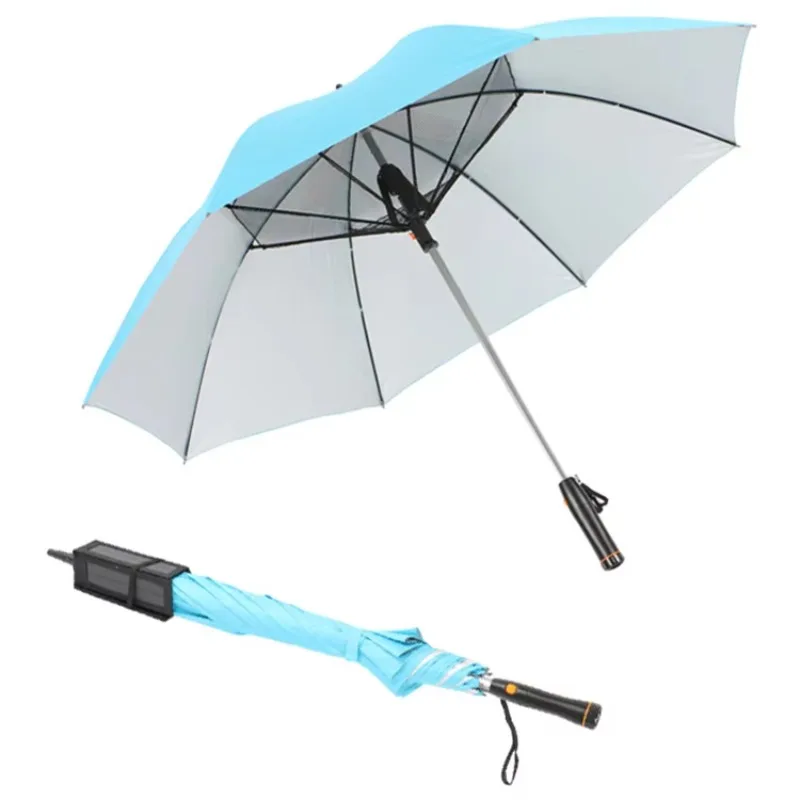 

Charge via solar instead of battery or USB real solar fan umbrella
