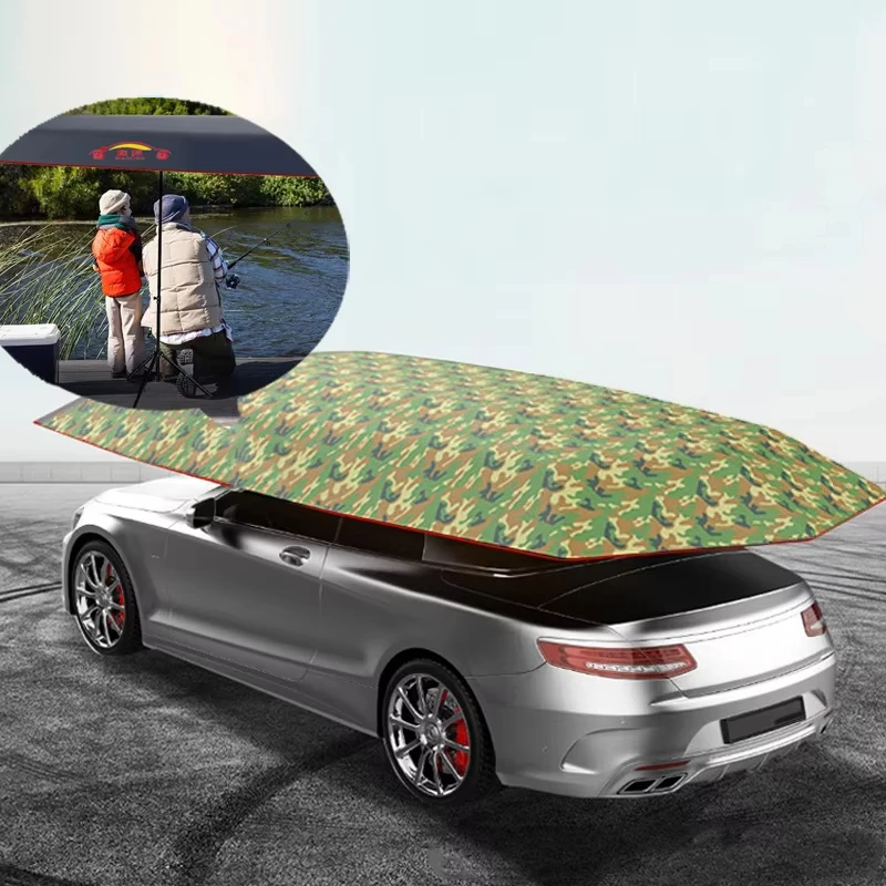 

Uv Protection Big Size Roof Tent Car Covers Umbrella Automatic Remote Control Sun Shade Car Umbrella