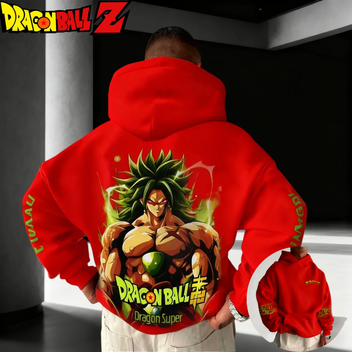 

Super Saiyan Broly Dragon Ball Street Wear Harajuku Retro 2025 Autumn/Winter Men's Women's Extra Large Cotton Hoodie