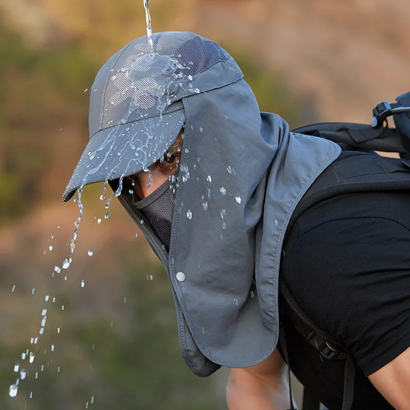 Zomer UV-Bescherming Zonnehoed Voor Vrouwen Mannen Opvouwbare Sneldrogende Waterdichte Baseball Caps Mannelijke Nek Flap Wandelen Vissen Hoeden