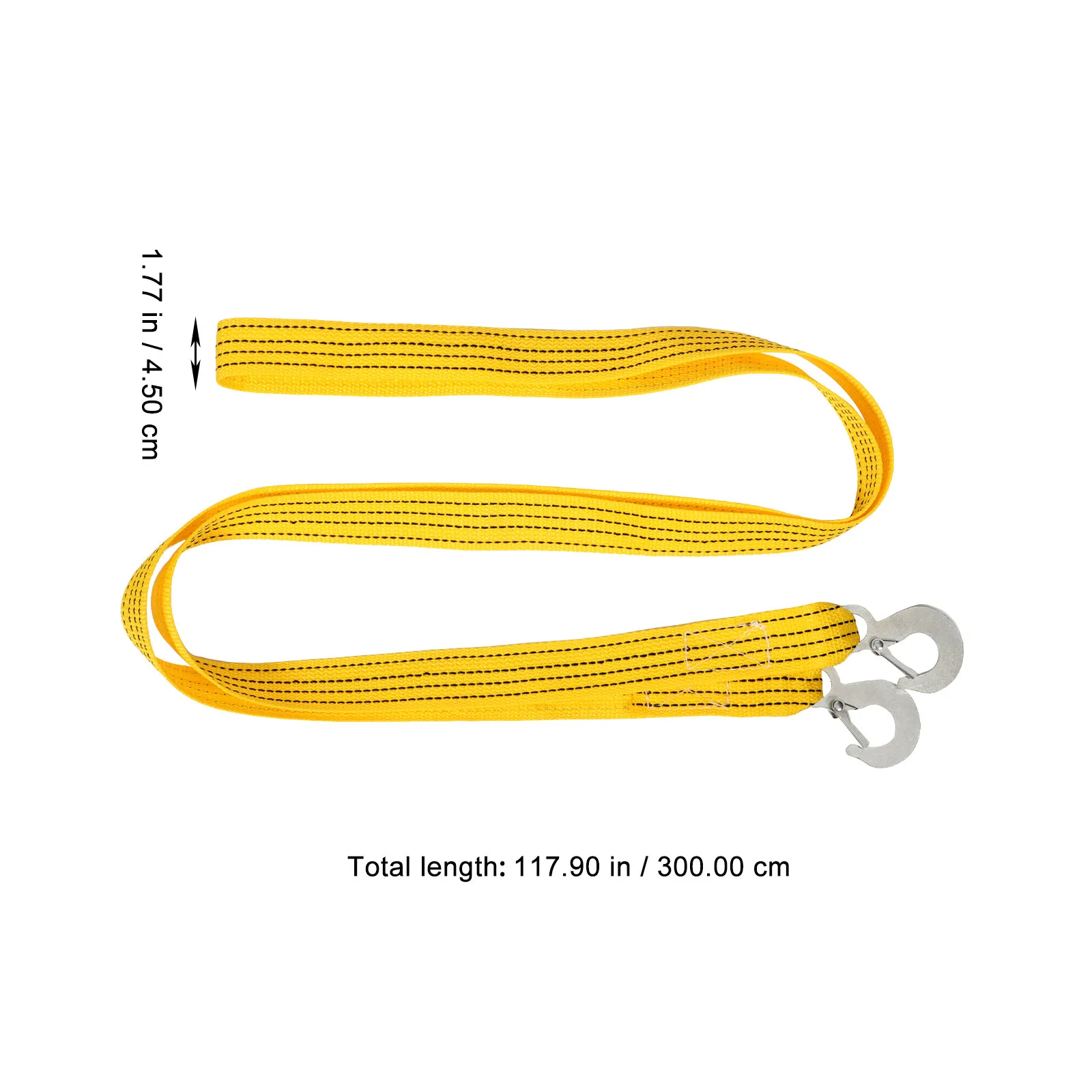 Extra Thick Nylon Trailer Rope Yellow Fluorescent Safety Glow Forged Eagle Hook Vibration Dampening Car Towing Winch Rope