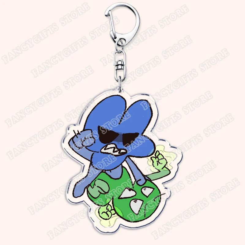 Cute Game BFDI BFB Keychains for Accessories Bag Bfdi Teardrop Sketchpad Two Four X Key Chain Ring Gifts Gamer Friends Keyrings
