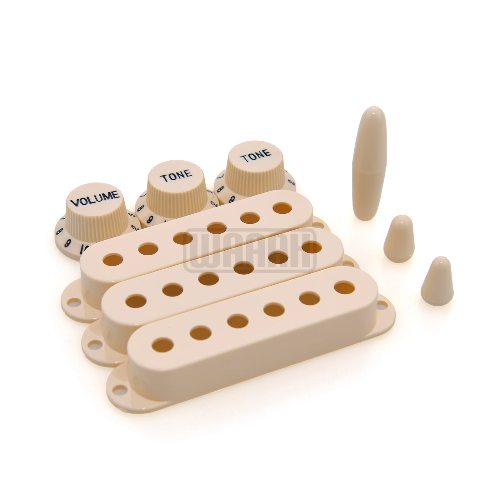 WAAAH Single-Coil-ST-Gitarren-Tonabnehmerabdeckung mit 2-Ton- und 1-Volumen-Drehreglern und Schalterkopf-Teilesatz Gitarrenteile – Detail 4