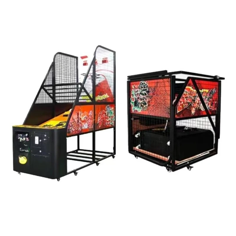 High Quality Metal Training Arcade Basketball Shooting Machine English Language Normal Basketball Shoot Game