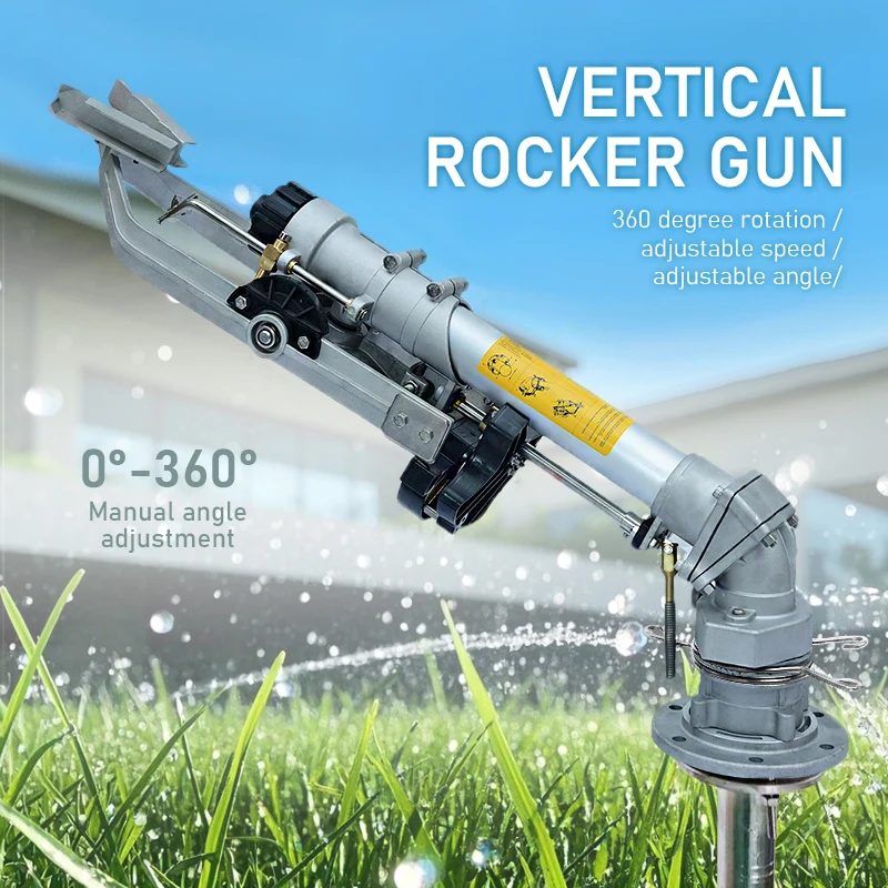 High Range 50-80m Self-Rotating Irrigation Sprinkler Head 360° Rotating Spray Gun Swing Spraying Head for Efficient Watering