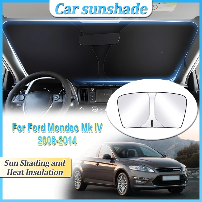 

Анти-УФ-защита для Ford Mondeo Mk IV 3-го поколения 2008 2009-2014, автомобильная защита от солнца, стальное кольцо, солнцезащитный козырек на лобовое стекло, автоаксессуары