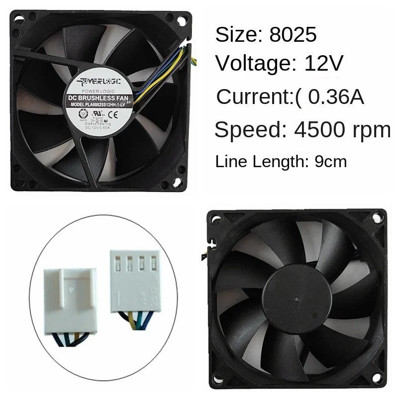 80 مم PWM Case Fan 80X10mm 80X25mm 8cm CPU Cooler Fan، 12V 4-Pin PWM كروي، حجم هواء عالي، للكمبيوتر/AMD
