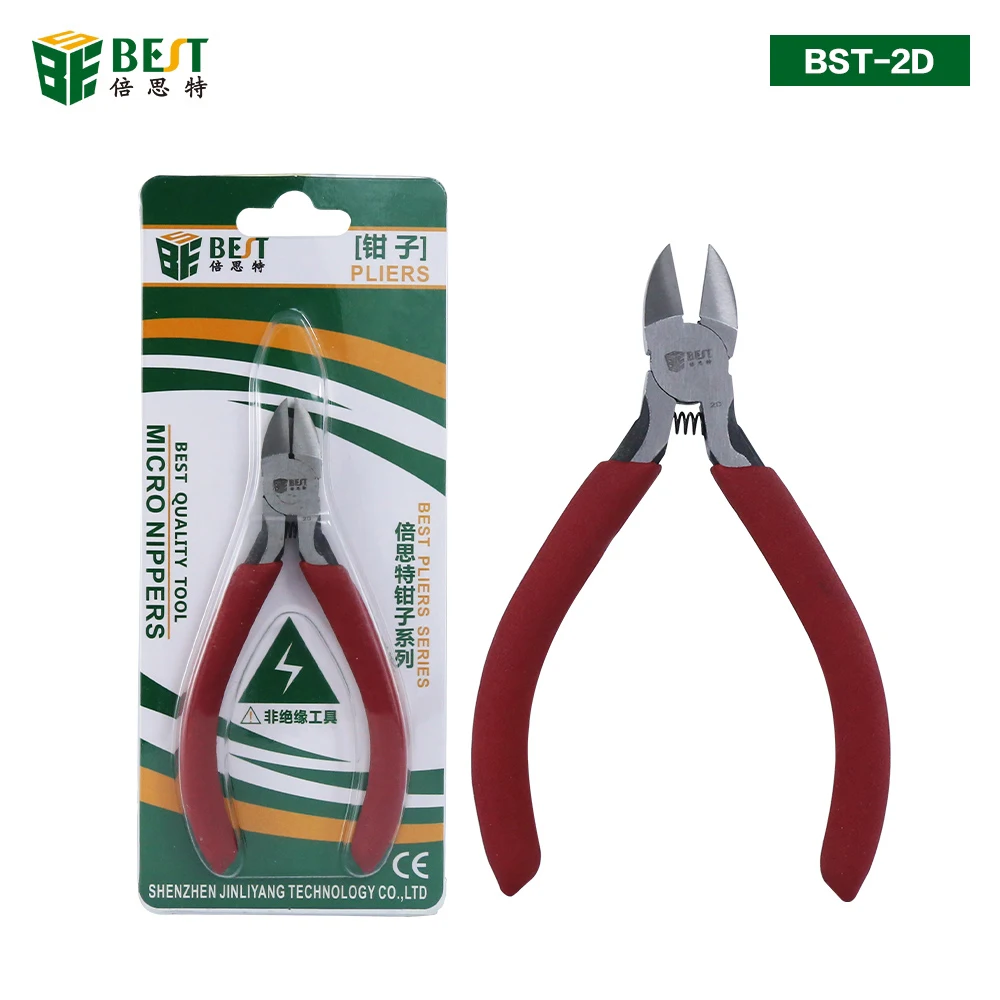 

BST-2D Electrical Wire Cable Cutters Cutting Side Snips Flush Pliers Nipper Anti-slip Rubber Mini Diagonal Pliers Hand Tools