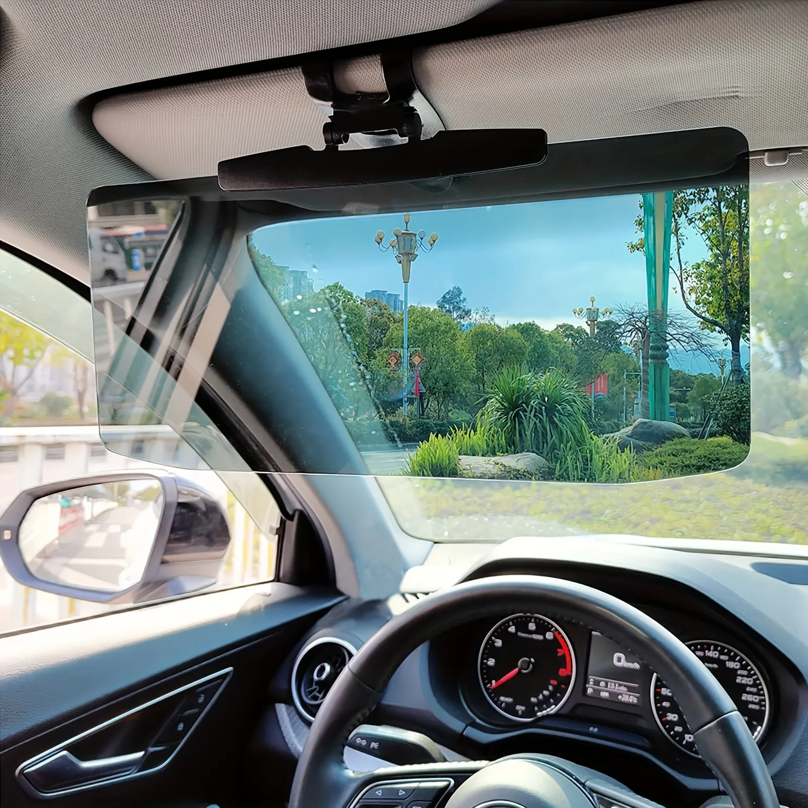 Anti-Glare Polarized Car Sun Visor – Acrylic, Blocks UV & Stray Light, Reduces Snow Blindness, Snap-On Fit for All Vehicles